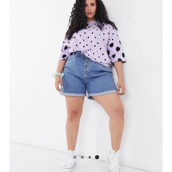 ASOS DESIGN Curve oversized t-shirt in lilac spot - Picture 4 of 4